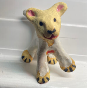 Each “Dancing Quadruped” is handmade and completely unique. Each comes with a “Sleeping Pouch”, a furry blanket and a tiny story brochure. There are dozens in stock at any one time. Please contact the artist and photos and pricing as to what is available will be sent.